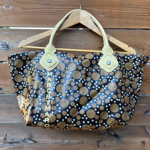 Marc by Marc Jacobs PVC Yellow Polka Dot Purse - Picture 1 of 7